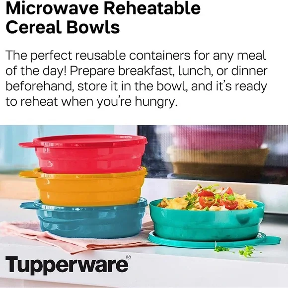 MICROWAVE REHEATABLE CEREAL BOWLS 🚨LAST ONE ON THIS COLOR🚨 - Picture 2 of 5